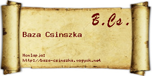 Baza Csinszka névjegykártya